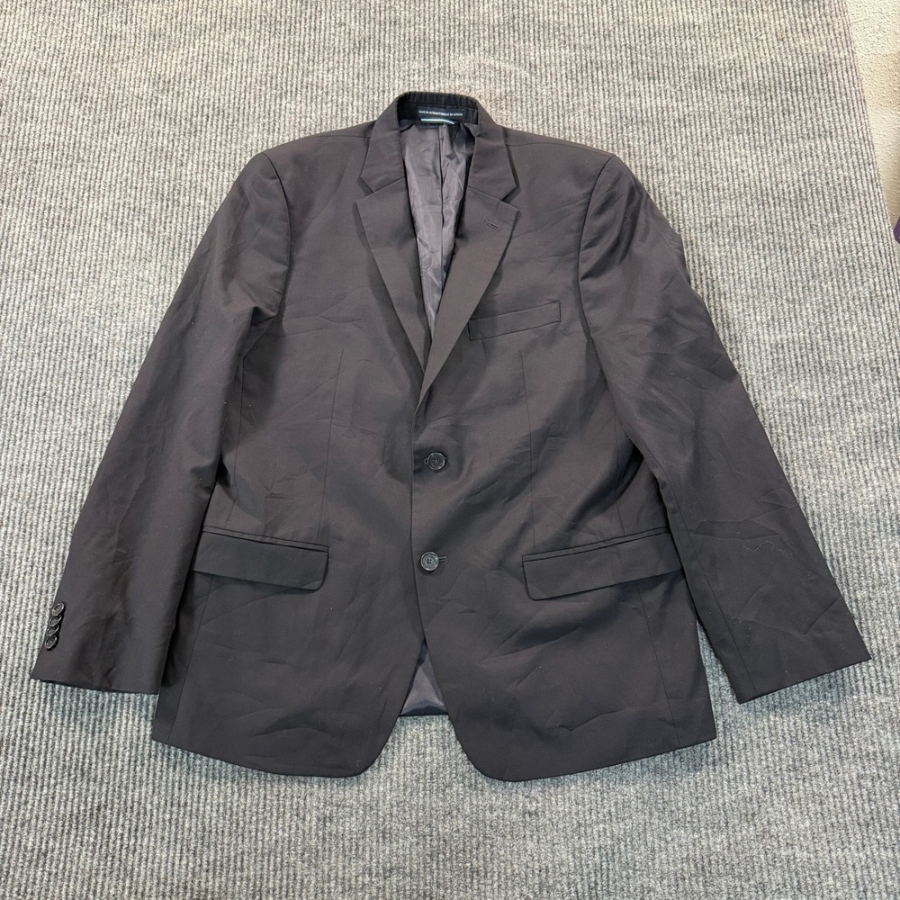 Tommy Hilfiger Mens Two Button Blazer Jacket 42R Navy Blue Solid Tailored